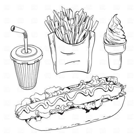 Food Clip Art Coloring Pages