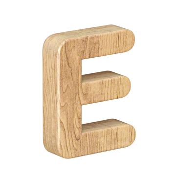 Rounded Wooden Font Letter E 3d Typographic Concept Advertisement