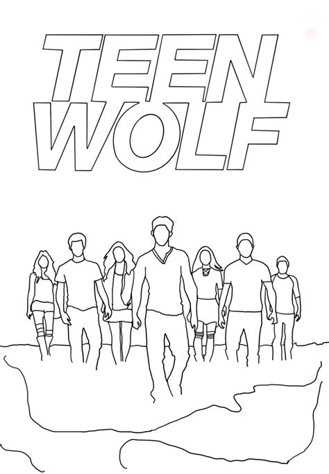 Teen wolf colouring poster | Wolf colors, Teen wolf, Wolf drawing