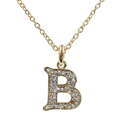 Letter B Pendant Necklace In Golden Tone Initial Jewelry Etsy