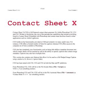 Fillable Online Contact Sheet X V Fax Email Print Pdffiller