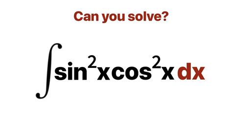 A Wonderful Integral Math Question Integration Of Sin Square X Cos