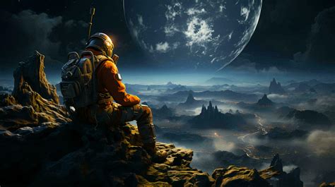 An Astronaut Landed On The Surface Of A Distant Alien Planet An