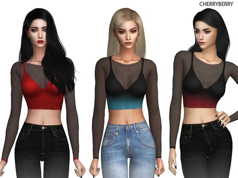 The Sims Resource See Through Crop Top