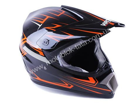 Шлем мотоциклетный кроссовый MD-905 VIRTUE (черно-оранжевый, size L ...