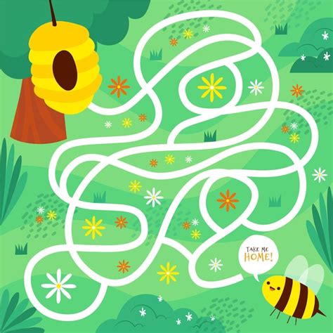 Free Vector | Maze for kids illustration