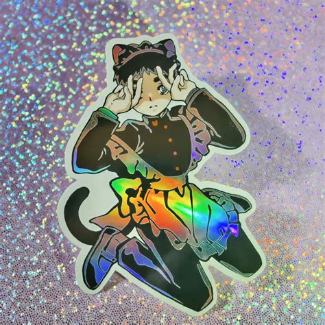 Holographic Catboy Stickers Gakuran Pumpkinknives