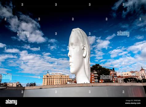 Madrid Spain FEB 19 2022 Modern Sculpture Titled Julia By Jaume