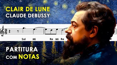 Clair De Lune Partitura Notas Para Flauta Doce Violino Claude