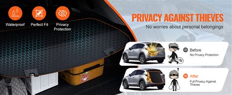 Vevor Retractable Cargo Cover For Mazda Cx 5 2017 2024 Upgraded Rear Trunk Cover Vevor Us