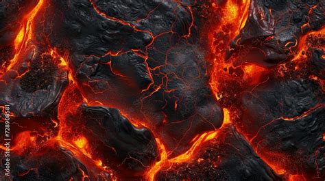 Lava Texture Fire Background Rock Volcano Magma Molten Hell Hot Flow Flame Pattern Seamless