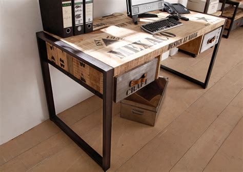 Bureau X Manguier Brut Imprim Bois Naturel Factory