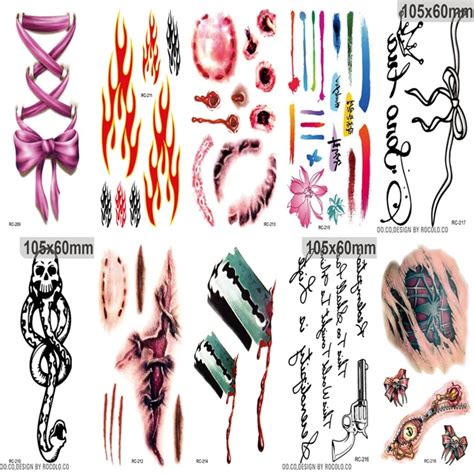 10pcs Tattoo Sleeve Sex Products Design Fashion Temporary Tattoo Stickers Body Art Waterproof