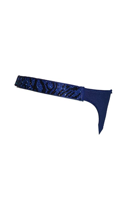 Slip Tanga MED KIM Μπλε Μεταλλιζέ Λάστιχο με γκλίτερ lingerie shop gr