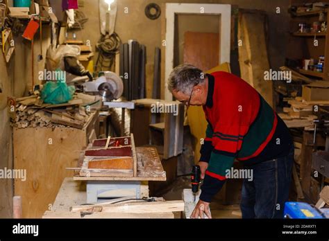 Image Of Mature Carpenter In The Workshop Stock Photo Alamy