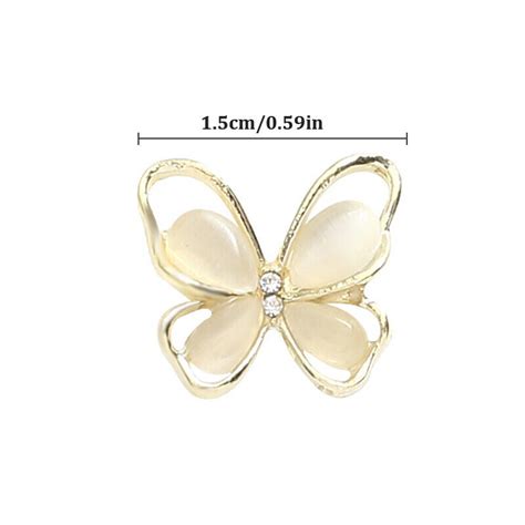 Pcs Nail Art Charm D Cat S Eye Butterfly Rhinestones Nail Drill