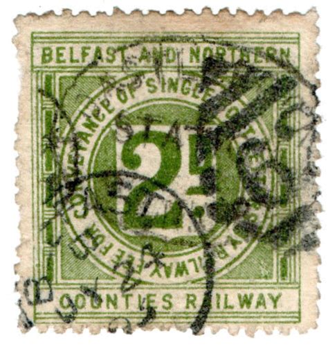 I B Belfast Northern Counties Railway Letter Stamp D Belfast