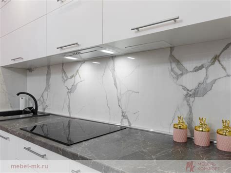 Кухня «БЕЛЫЙ МРАМОР» на заказ в Анапе от компании Мебель Комфорт