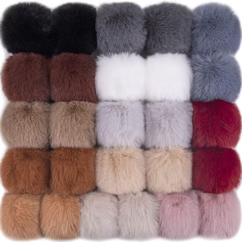 Siquk Pi Ces Fausse Fourrure Boule Diy Pom Pom Ball Pelucheux Faux