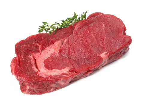 Beef Steak Haunch Steak Isolated On White Background Stock Photo