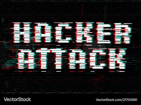 Hacker attack glitch effect Royalty Free Vector Image