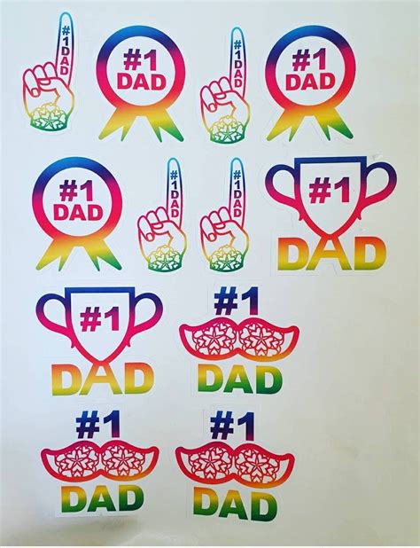 Dad Stickers Decor Business Stickers Number 1 Dad Dad Etsy