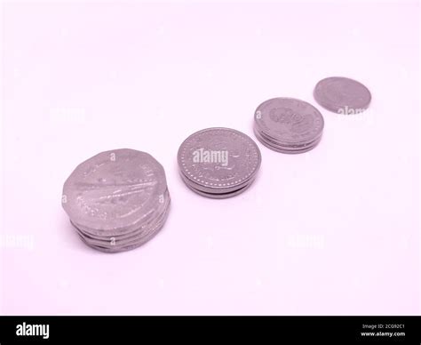 Coins of Bangladeshi currency over white background Stock Photo - Alamy