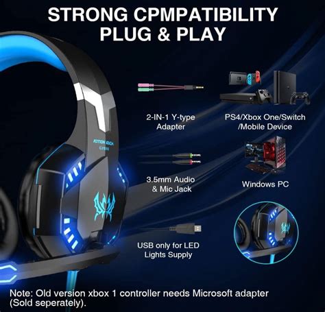 Kotion Each G2000 Gaming Headset Over Ear Headphones For Ps4 Xbox