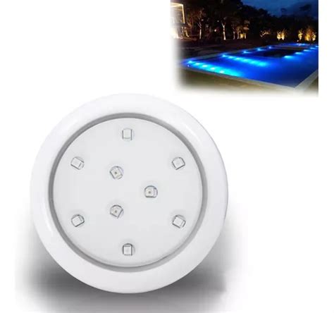 Luminária Piscina Luz Led Azul 80mm 9w Corpo Branco Iluctron