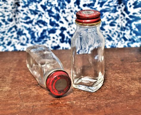 Mccormick Spice Jar With Red Metal Lids Retro Small Glass Etsy