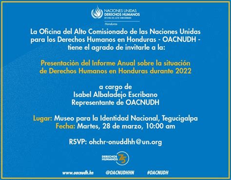 Onu Honduras On Twitter Rt Oacnudhhn Oacnudh Invita A La