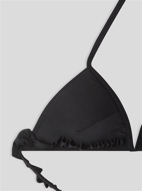 Soutien gorge bikini triangle rigide à volant Noir Achetez en ligne Terranova