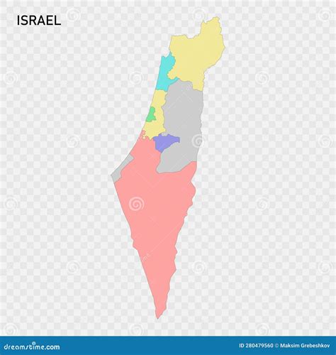 Isolated Colored Map of Israel Stock Vector - Illustration of border