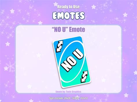 NO U Twitch Emote No U Sub Badge Twitch Streamer Emote Kawaii