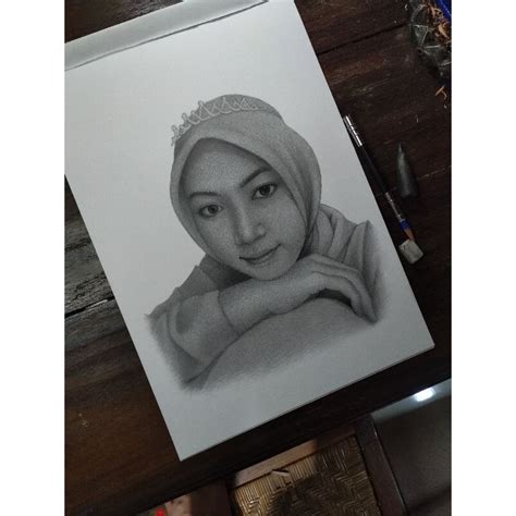 Jual Costum Sketsa Gambar 1 Wajah Ukuran Kertas A3 Shopee Indonesia