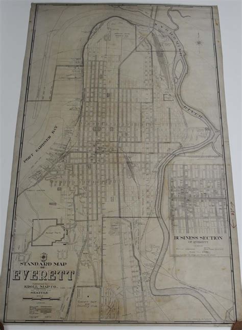 Everett Washington Circa 1920s Kroll Antique Maps