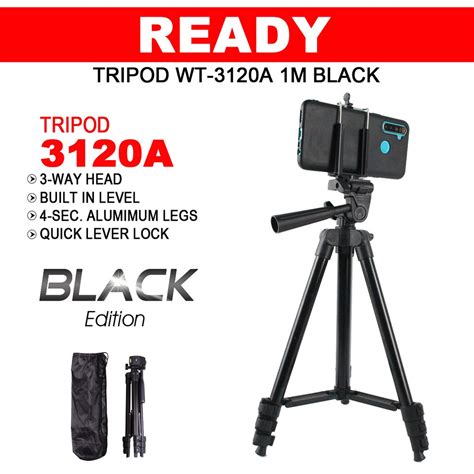 Jual Tripod Penyangga Handphone Kamera Mudah Dibawa Kemana Mana Black