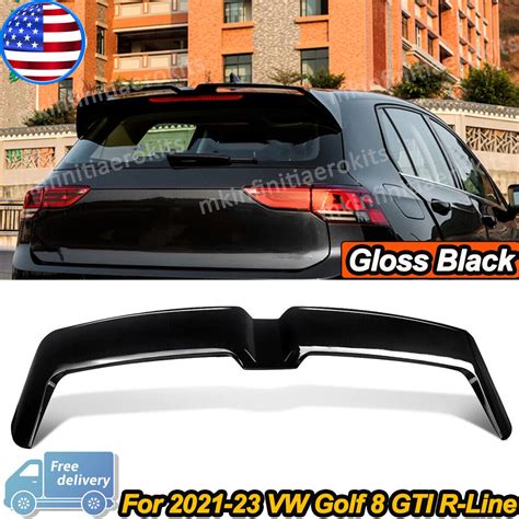 Rear Roof Spoiler Wing Lip Gloss Black For VW Golf 8 MK8 GTI Hatchback