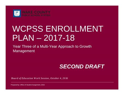 Pdf Wcpss Enrollment Plan 2017 18 4 Timeline Of Enrollment