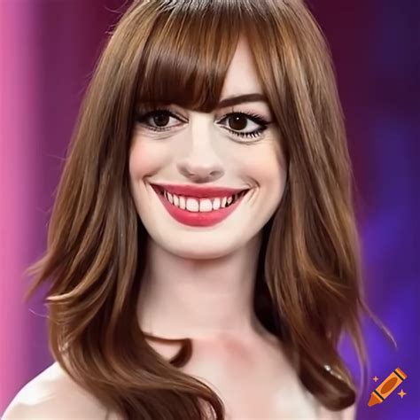 Anne Hathaway Getting Her Bangs Trimmed On A Talk Show