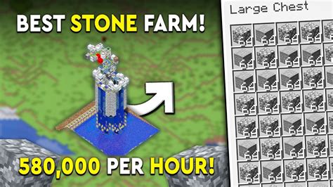 Minecraft Easy Stone Farm Tutorial FASTEST 580 000 P H YouTube