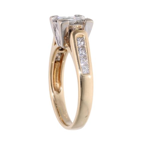 Ct Yellow Gold Ct Princess Cut Diamond Cluster Ring Ramsdens