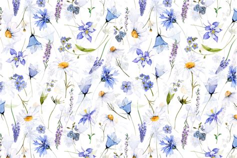 Blue Summer Meadow Wallpaper | Happywall.com