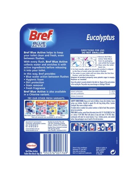 Bref Eucalyptus Blue Active Cleaner 50gm X 6