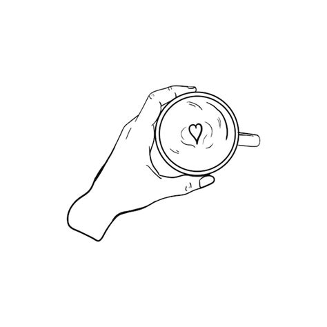 Premium Vector Hand Holding A Cup Of Coffee Icon Line Art Of Hand Holding A Cup Of Coffee