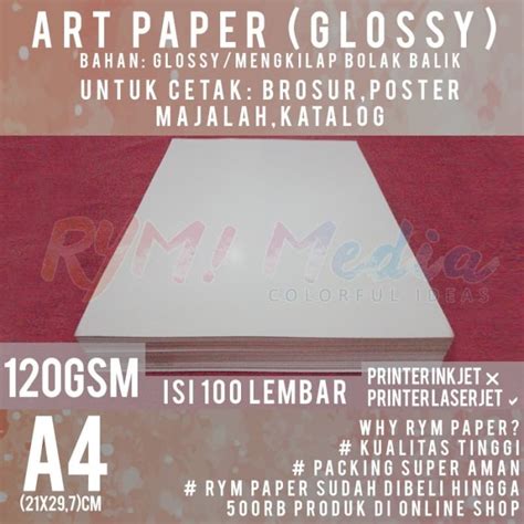 Jual Kertas Art Paper Gsm A Isi Lbr Bahan Brosur Glossy