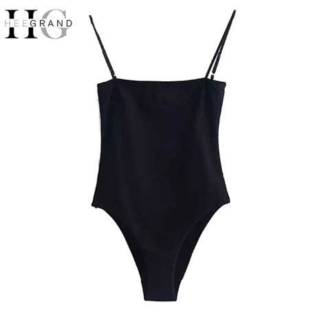 Hee Grand Women Sexy Skinny Spaghetti Strap Bodysuit Summer Overalls Body Combinaison Femme