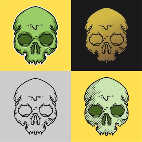 Premium Vector Skull Hand Drawn Illustration