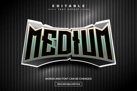 Premium Vector Meduim 3d Editable Text Effect Template