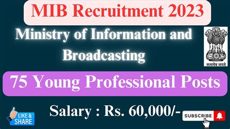 Ministry Of Information And Broadcasting Recruitment 2023 75 Young